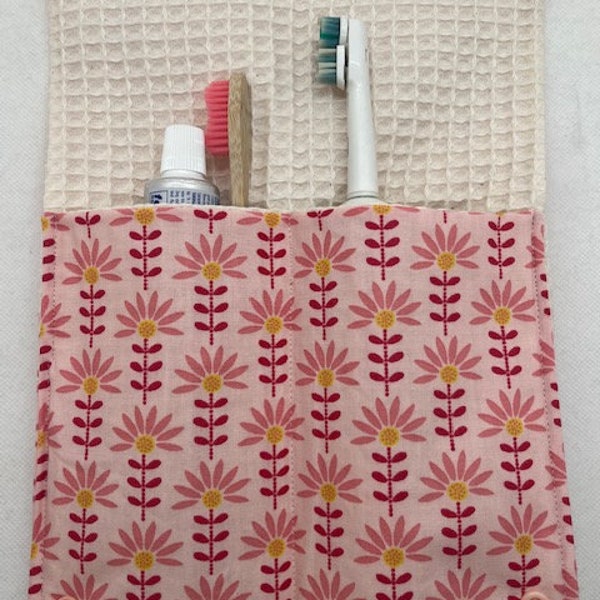 Bolsa para cepillo de dientes y pasta de dientes, estuche grande para cepillo de dientes eléctrico impermeable, bolsa nómada, regalo minimalista sin desperdicio