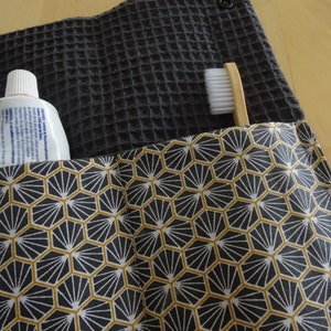 Pochette brosse à dents et dentifrice, grand étui imperméable brosse à dents électrique, pochette nomade, cadeau minimaliste zéro déchet