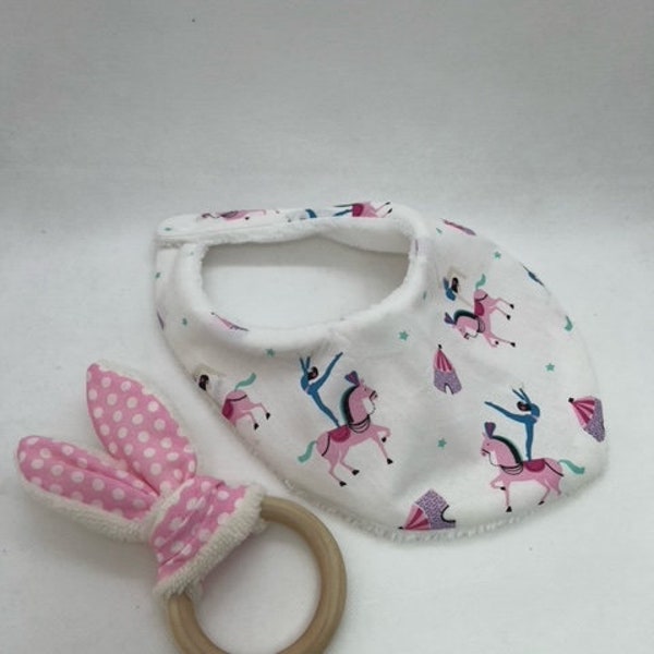 Bavoir bandana bébé, bavoir nourrisson en éponge de bambou et coton, petit bavoir avec bouton pression, cadeau naissance maternité baptême