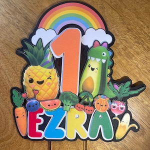 Hey Bear Dancing Fruits Cake Topper