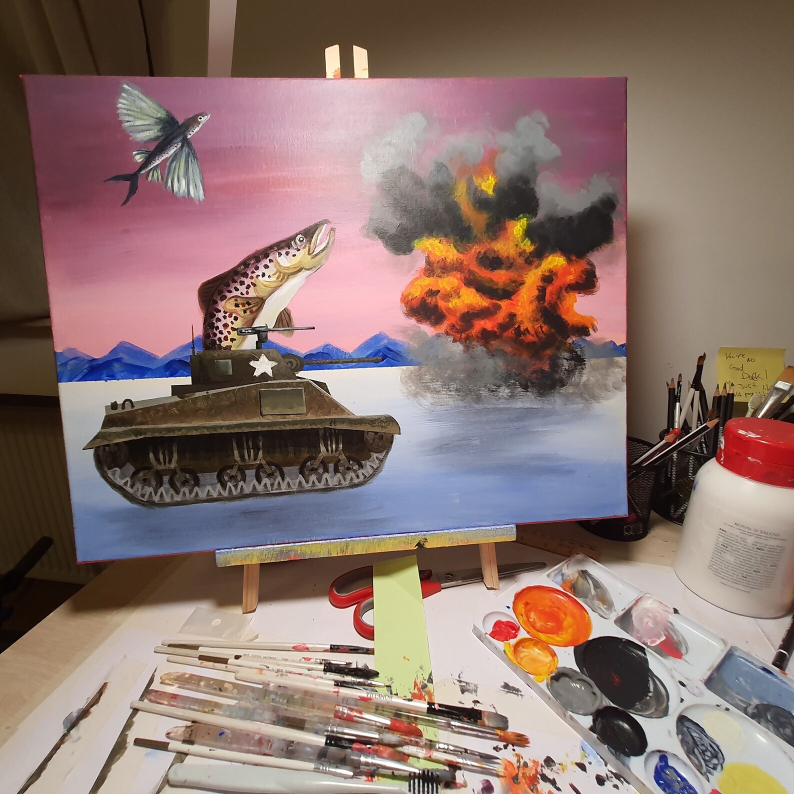 Fish Tank Art Print High Quality Print of an Original Acrylic on