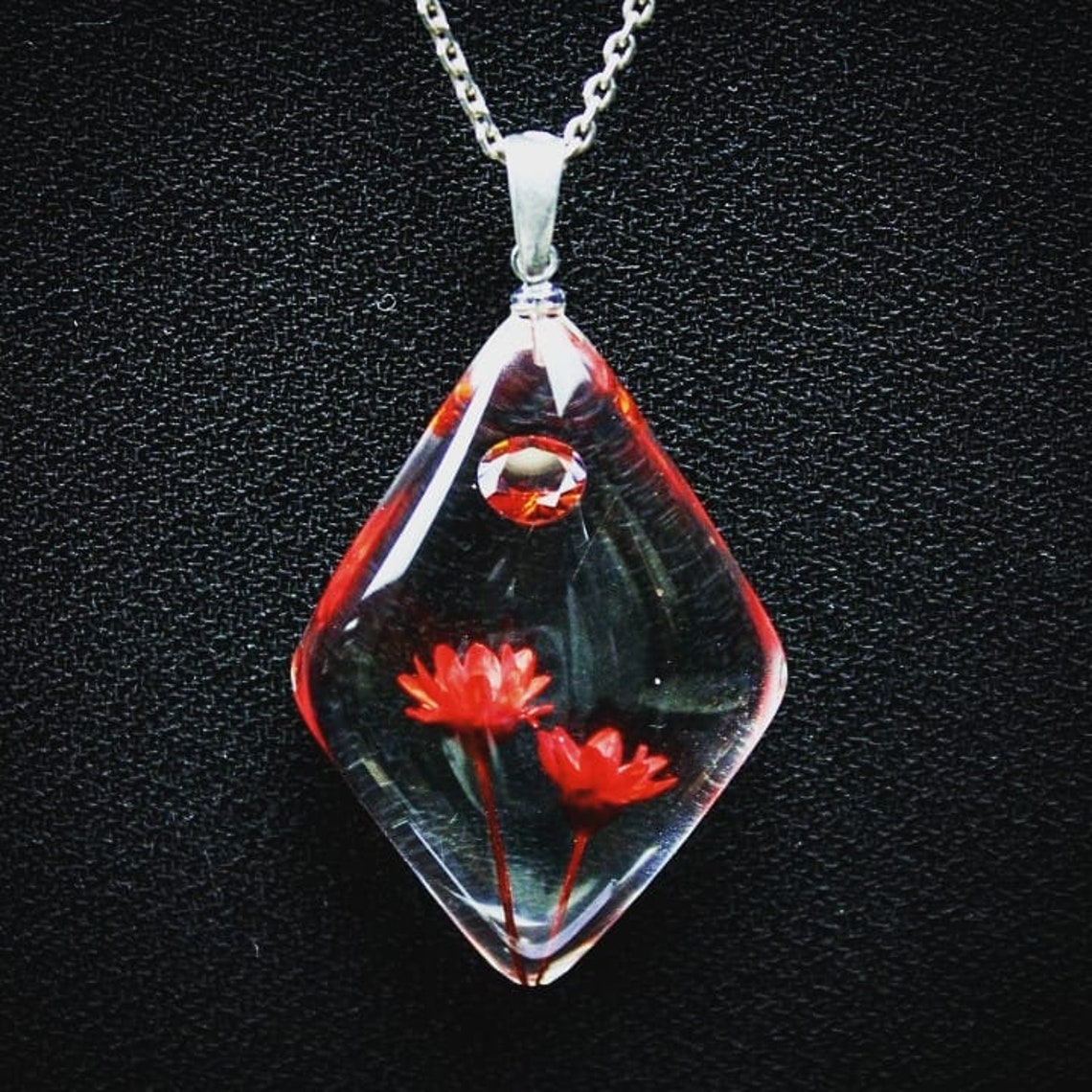 Wildflowers necklace epoxy necklace resin necklace natural Etsy