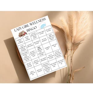 Lazy Girl-wellnessbingo | 25-daagse zelfzorguitdaging | Gemakkelijke wellness-tracker | Afdrukbare pdf | Bingokaart voor zachte routine