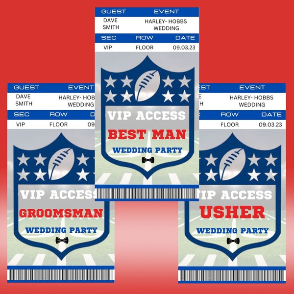 Groomsmen Football Ticket Proposal,Groomsmen Proposal Idea, Football Fans, Football Lovers Wedding Party