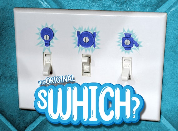 sWHICH? Multi-Pack of Switchplate identifiers (3D printed icons to help tell which switch is which)