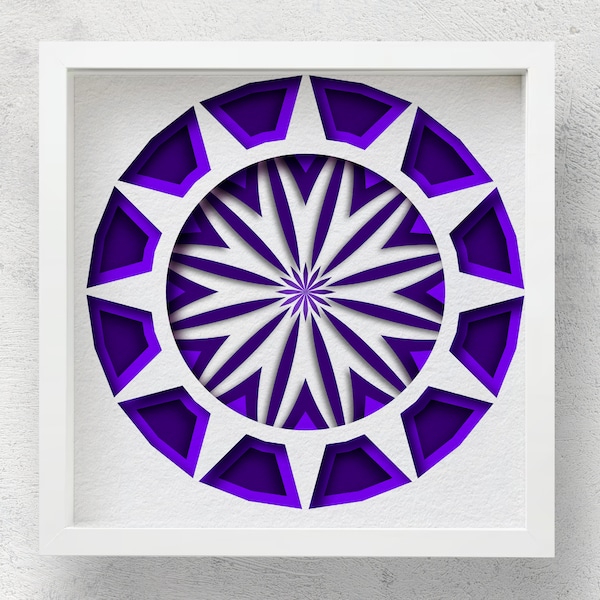 3D Mandala Shadow Box SVG, Multi-Layered Paper Cut 3D Mandala Shadow Box SVG, Multi-Layered Paper Cut