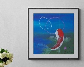 Follow the leader | Koi fish, Print, Wildlife art, Painting