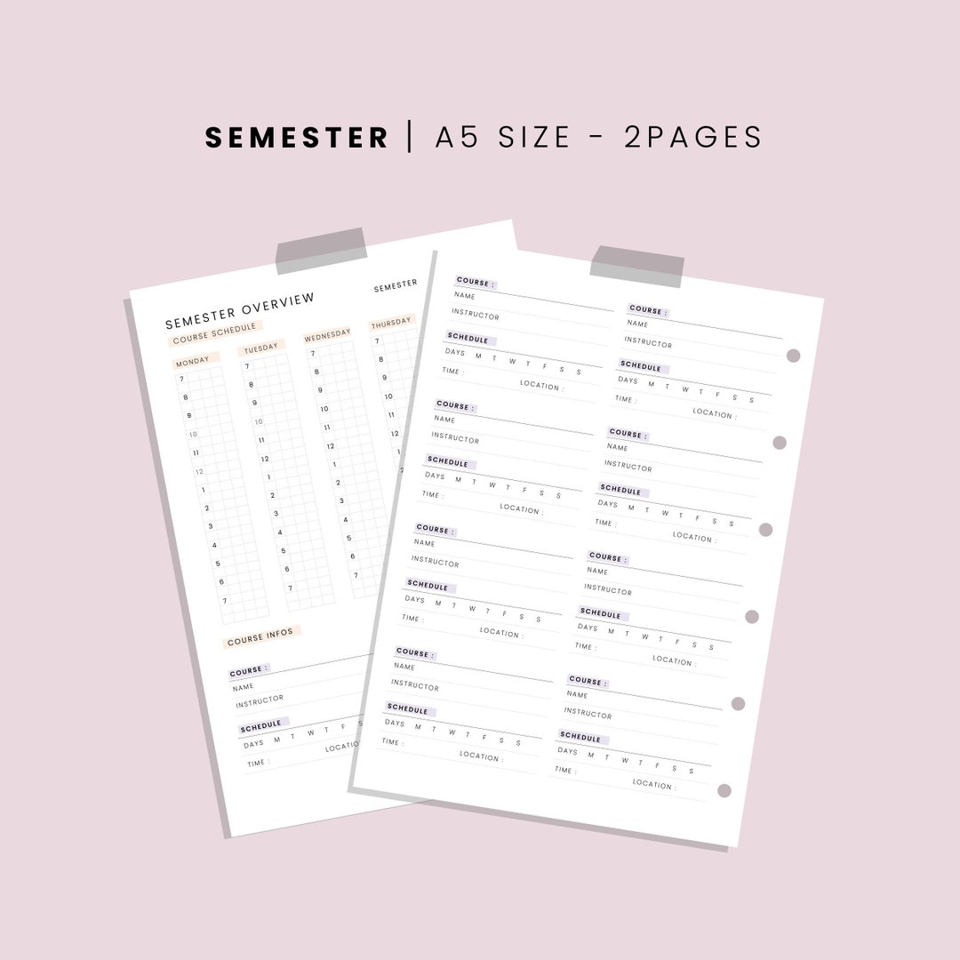 Semester Overview.pdf Semester Overview Printable | College Semester Planner | Study Planner ...