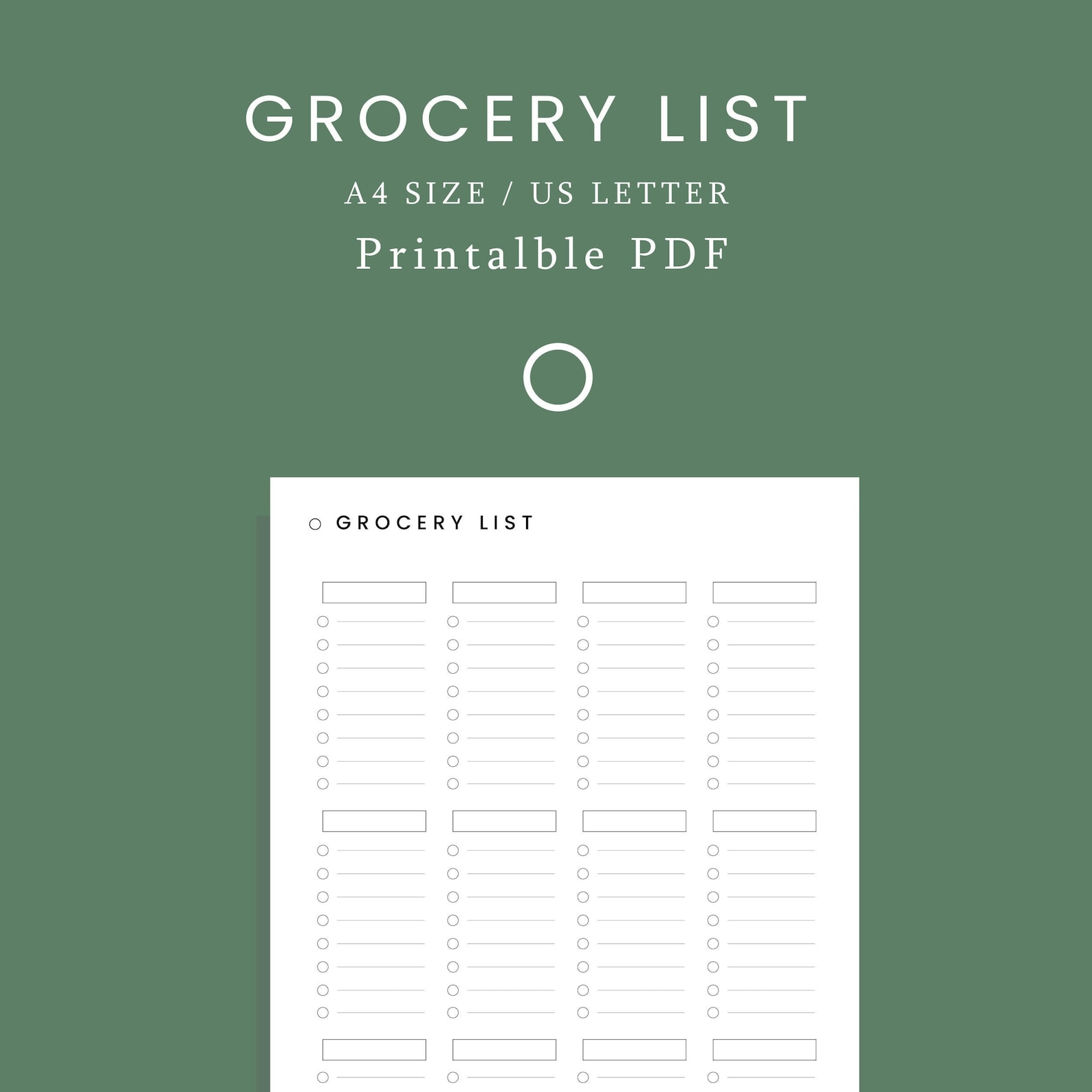 shopping grocery list with categories printable pdf meal