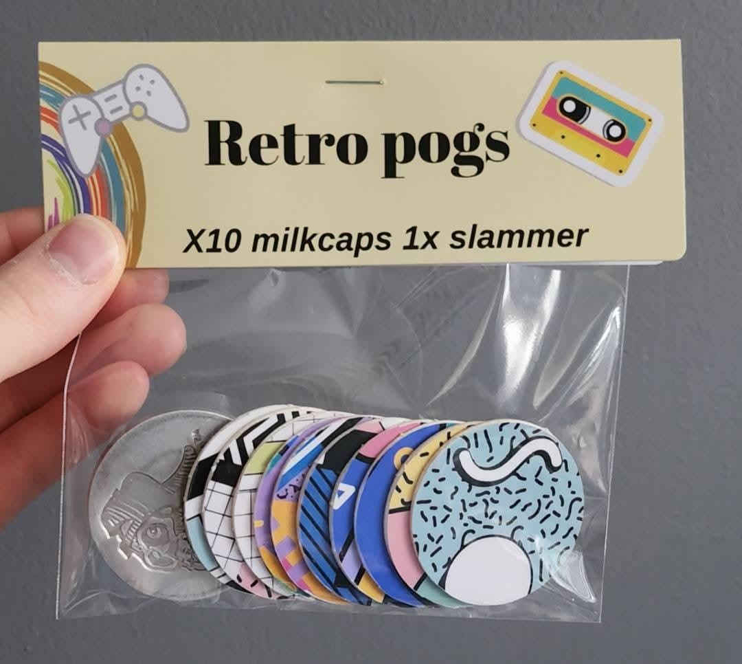 Retro Pattern Pogs Game Set - Etsy