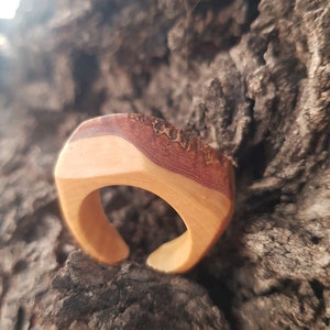 Olivewood Bark Ring: Nature Inspired Unisex Jewelry