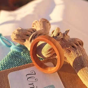 Minimalist Eucalyptus Wood Men&#39;s Ring, Linseed Oil Finish