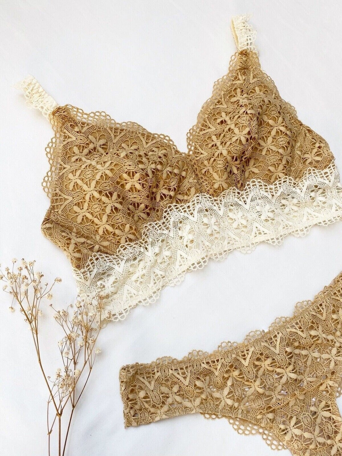 Lingerie Set INTIMISSIMI Bra EU75C USA/UK 34C Briefs S Brown Etsy