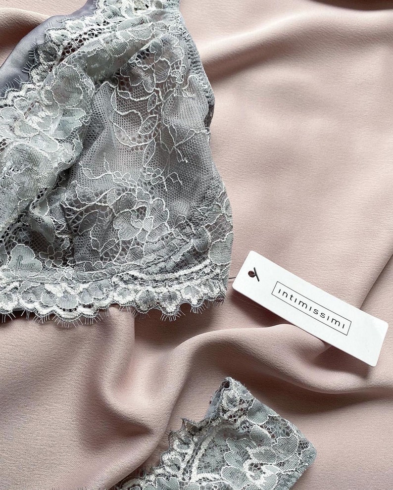 Lingerie Set INTIMISSIMI Bra EU75C USA/UK 34C Briefs S Gray Etsy
