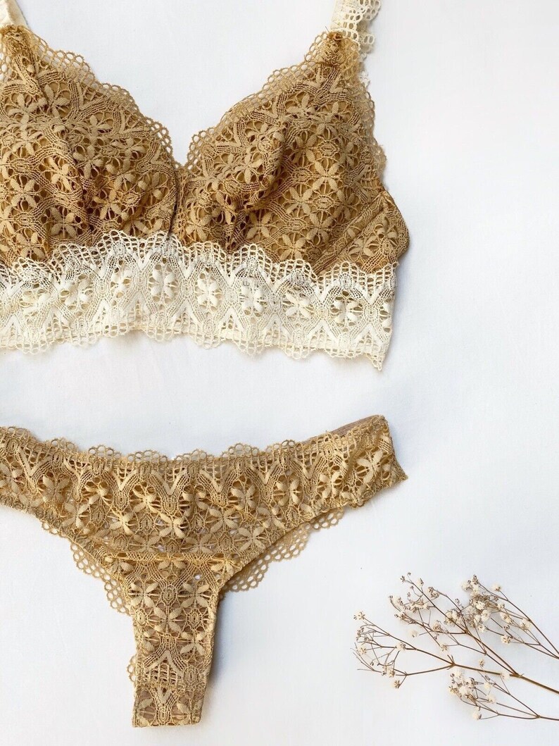 Lingerie Set INTIMISSIMI Bra EU75C USA/UK 34C Briefs S Brown Etsy