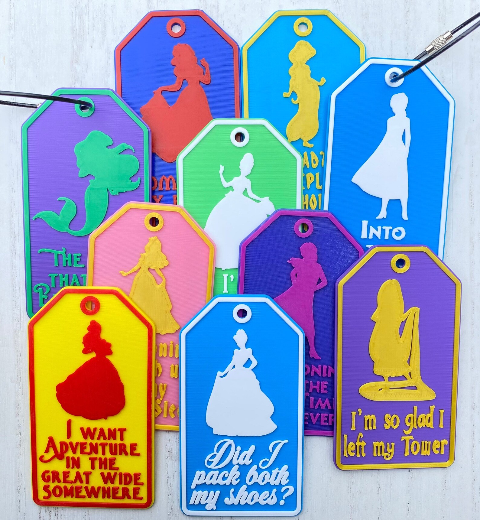 Personalized Princess Luggage Tags Anna Ariel Aurora - Etsy