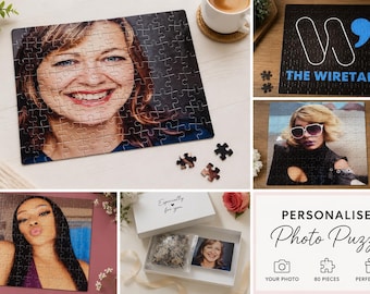 Personalisiertes Fotopuzzle | Quadratisches 80-Teile-Puzzle | Geschenkidee für Geburtstage, Jubiläen und als Familienerinnerung | Herz-Puzzle, 23 Teile