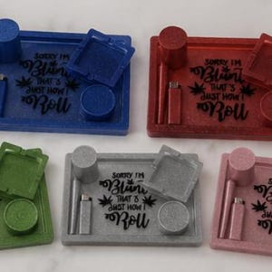 Personalised Resin Smoking Tray Set | Custom Rolling Tray Set | Ashtray, Grinder, Lighter Holder & Storage | Handmade Gift