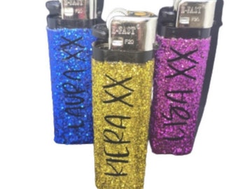 Glitter Lighters with Personalised text