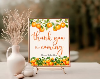 Little Cutie Baby Shower Signs, Citrus Baby Shower Decor, Orange Baby Shower Party Favors Sign, Instant Download, Table Decorations, LC112