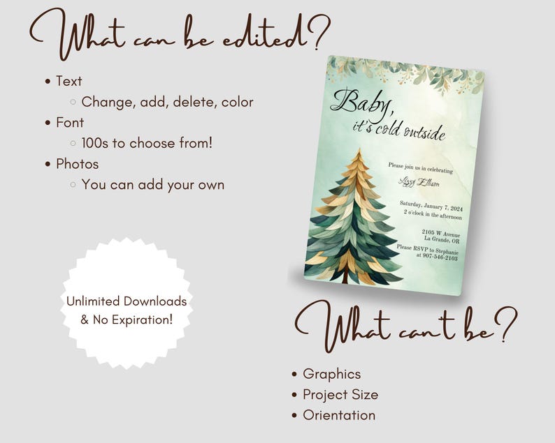 Baby It's Cold Outside Baby Shower Invitation, Winter Invite, Gender