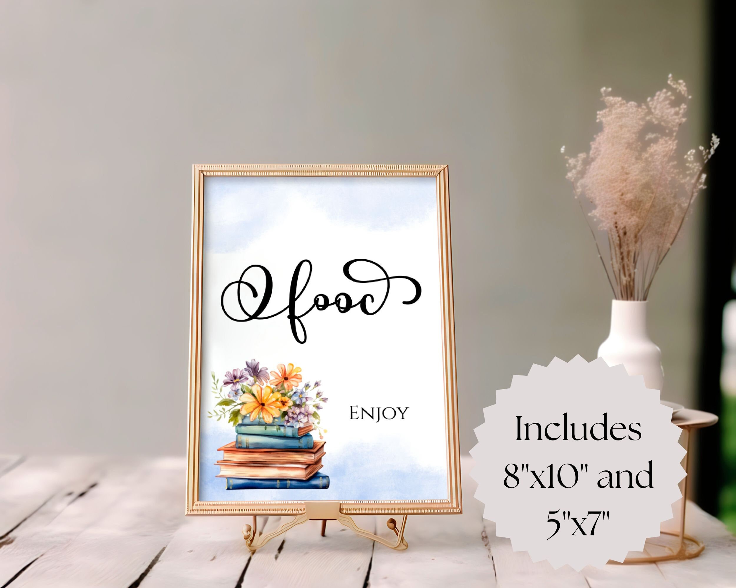 Food Table Sign Template, Storybook Decor, Editable Signs, Wildflowers ...