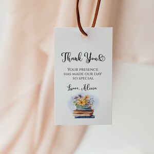Storybook Baby Shower Gift Tags, New Chapter Begins Favor Tag, Vintage Books, Library Theme, Gender Neutral, Printable, Editable NC110