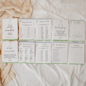 Golf Themed Baby Shower Games, Baby Shower Game Bundle, Boy, Blue Golf Tee, Little Putter, Golfer, Golfing, Editable, Instant Download GF110