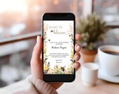 Baby in Bloom Baby Shower Digital Invitation, Floral Electronic Invite, Wildflowers, Paperless, Editable, Text Message Email, Girl MB110