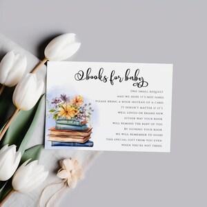 Verhalenboekboeken voor babykaart, een nieuw hoofdstuk, baby shower uitnodiging invoegen, vintage boekenstapel, lezen, verhalenboek babyshowerspellen, NC110