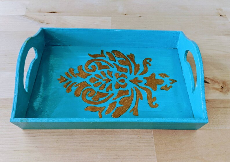 Mini Decorative Wooden Tray, Indian, Hand Painted, Gift, Indian Décor