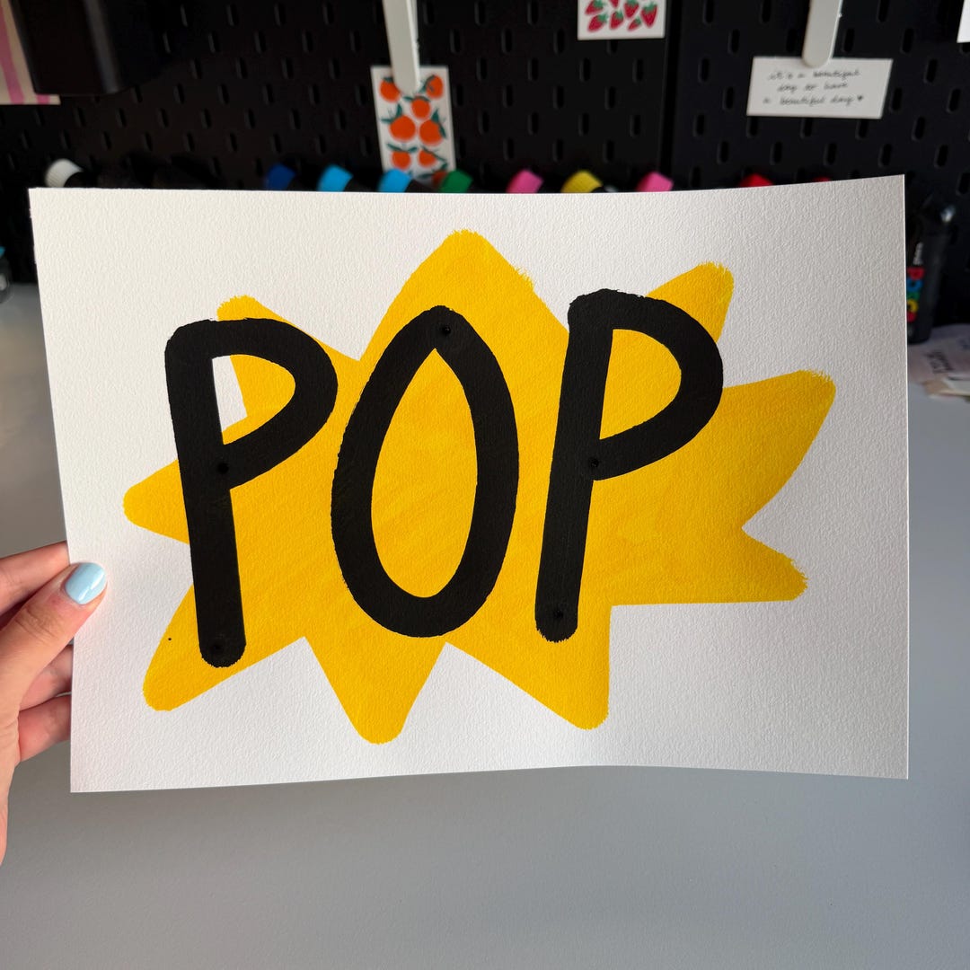 LETTERING “pop” | POSCA Markers | Yellow and Black | Original Lettering ...