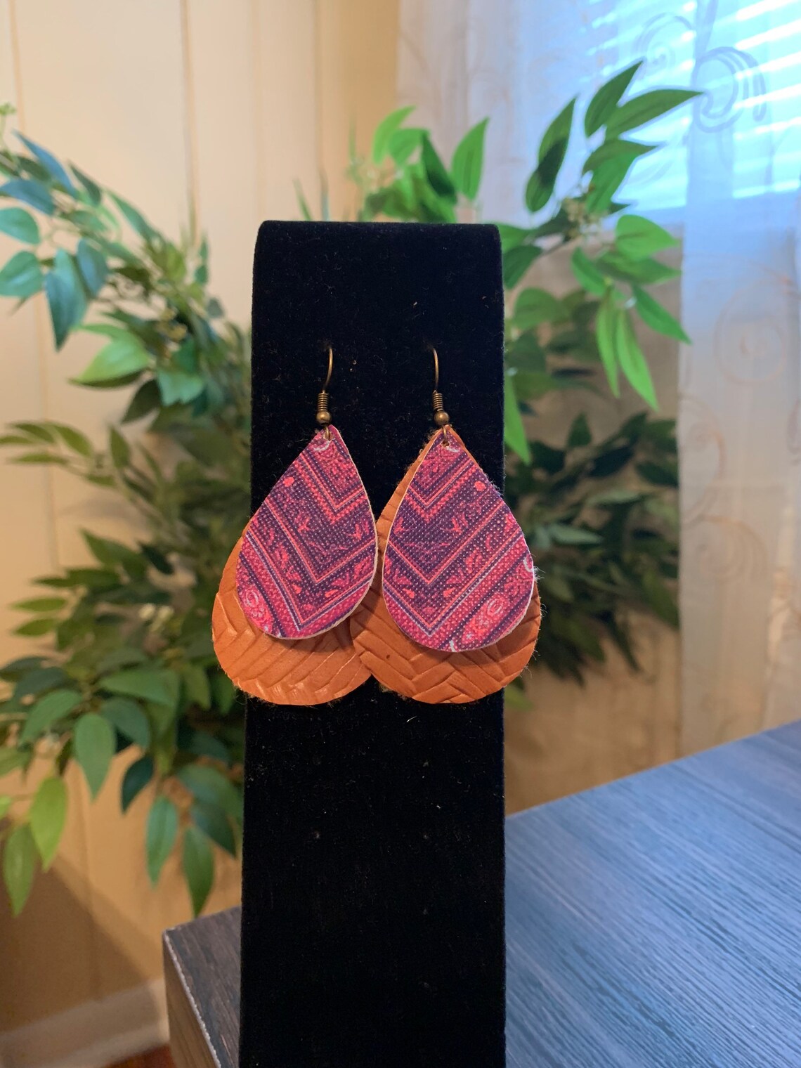 Faux Leather Earrings Etsy
