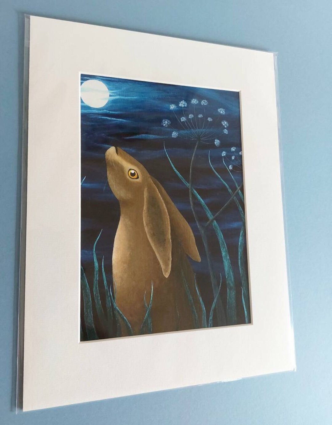 Moon Gazing Hare Giclee Fine Art Print - Etsy