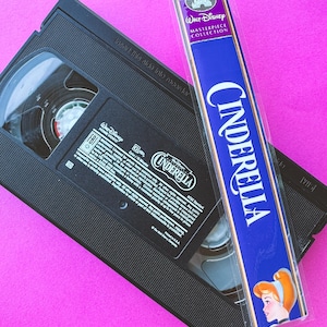Cinderella VHS Tape Spine Handmade Laminated Bookmark – Upcycled, Recycled Retro Movie Bookmark – Disney Nostalgia Gift for Book Lovers