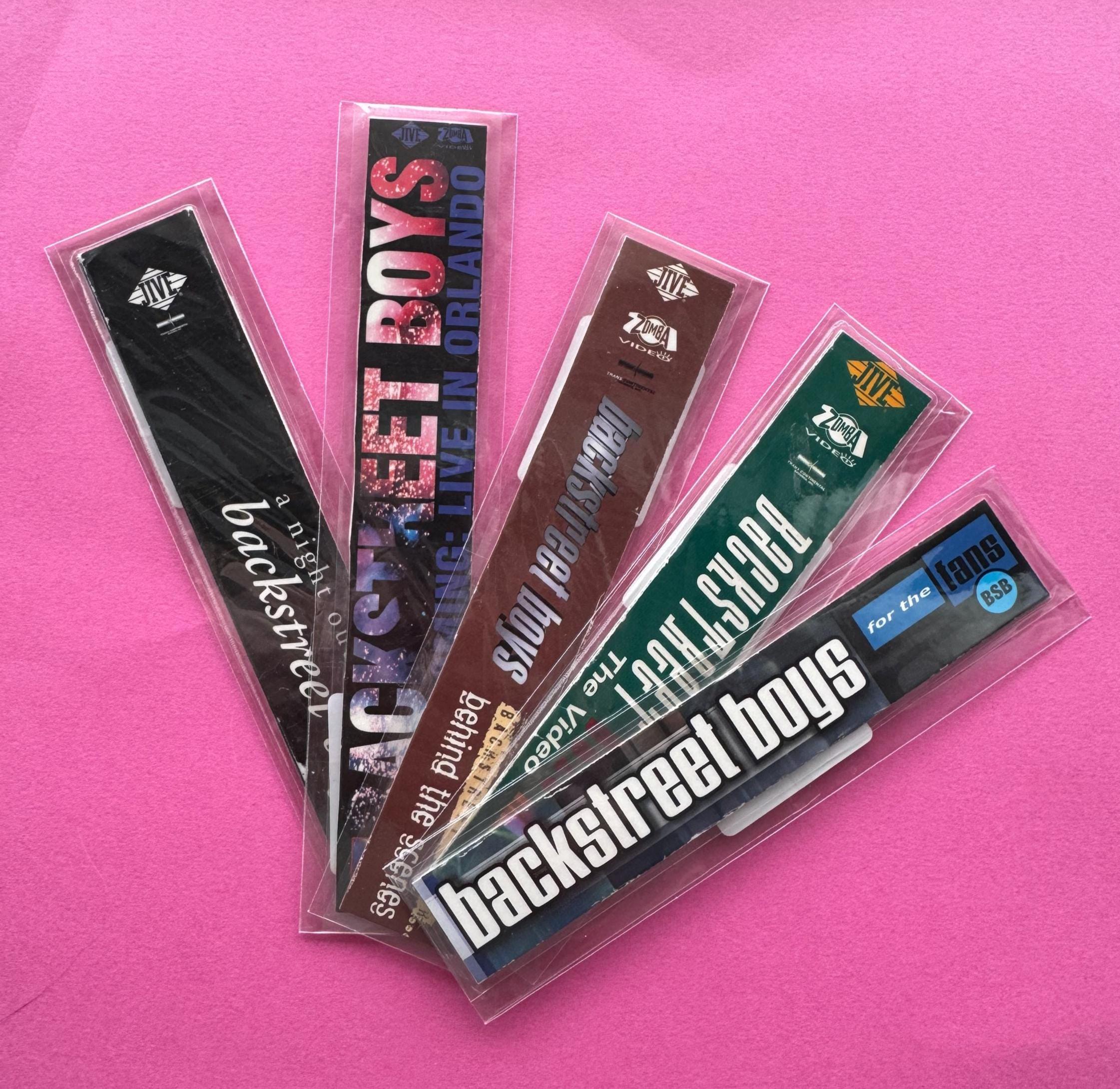Backstreet Boys VHS Tape Spine Handmade Laminated Bookmark Up cycled Backstreet Boys VHS Tape Spine Handmade Laminated Bookmark Up cycled
