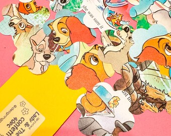 Confeti de La Dama y el Vagabundo - Dispersar - Decoración para fiestas - Set de papelería Disney de 40 piezas