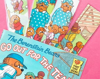 The Berenstain Bears Upcycled Lesezeichen, doppelseitig, Unikat, Kinderbuch, 90's Nostalgic Kid
