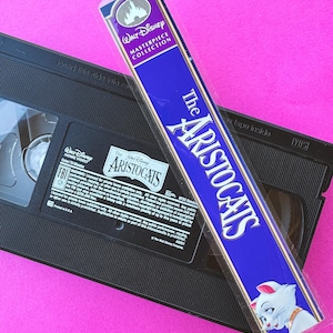 Aristocats VHS Tape Spine Handmade Laminated Bookmark – Upcycled, Recycled Retro Movie Bookmark – Disney Nostalgia Gift for Book Lovers
