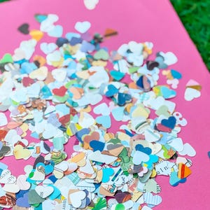Upcycled Herzkonfetti aus Kinderbüchern - Umweltfreundliche Partydekoration, Scrapbooking, Babyparty, Märchenhochzeit 1,59 cm Größe