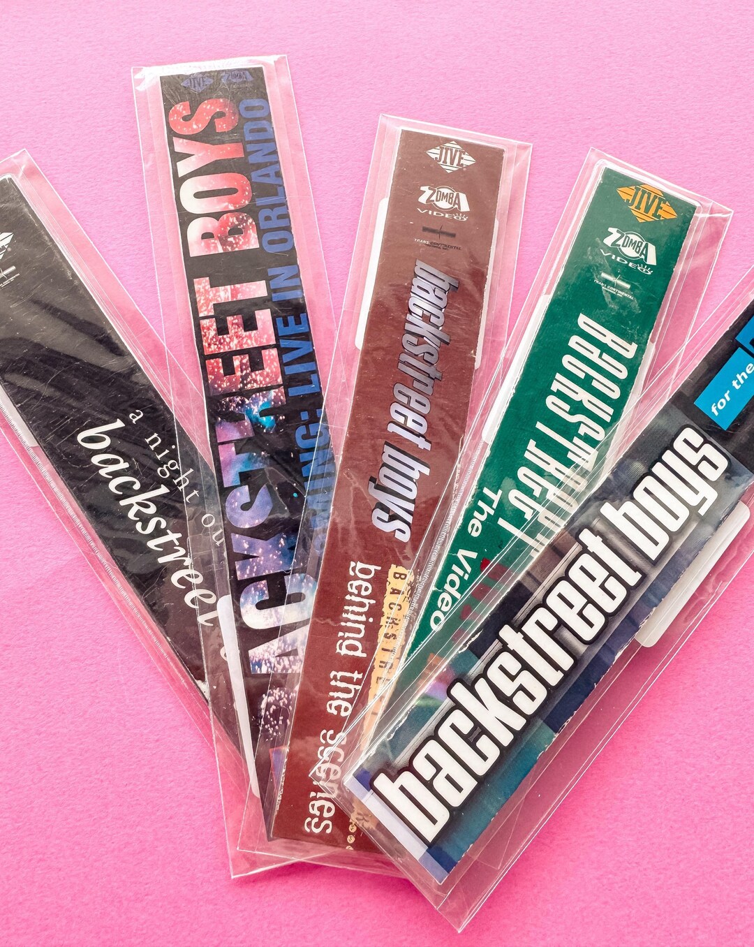 Backstreet Boys VHS Tape Spine Handmade Laminated Bookmark Up cycled Backstreet Boys VHS Tape Spine Handmade Laminated Bookmark Up cycled