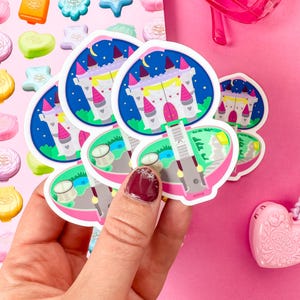 Compacte sticker Polly Pocket Castle, waterdicht en digitaal geïllustreerd