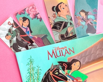 Mulan Upcycled Bookmarks, Double Sided, One of a Kind, Children's Books, Disney