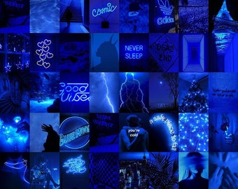 Dark Blue Collage Etsy