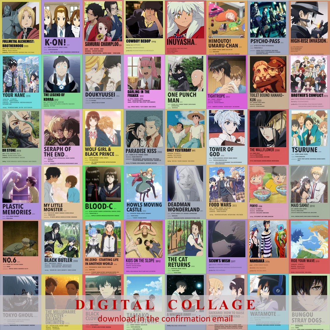 150 Anime Polaroid Poster Color DIGITAL Collage Kit 4x6 - Etsy Sweden 150 Anime Polaroid Poster Color DIGITAL Collage Kit 4x6 - Etsy Sweden