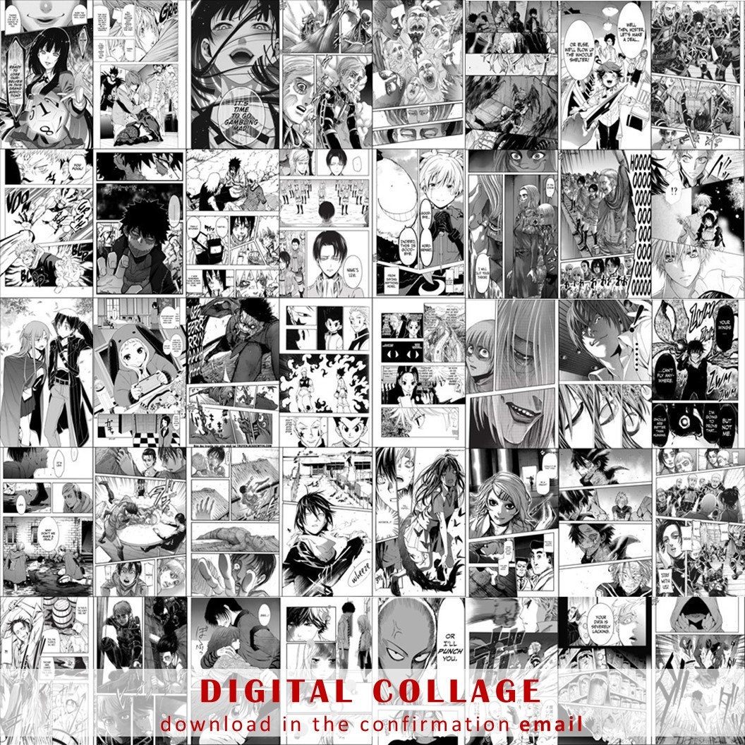 300 Manga Wall Digital Collage Kit Manga Collage Anime | Etsy