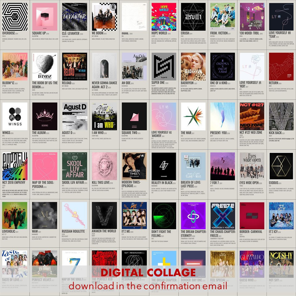 400 Kpop Albums Poster DIGITAL Wall Collage 4x6 / Etsy Nederland