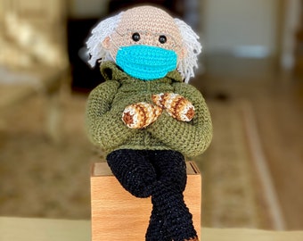 PATTERN Bernie Sanders crochet PATTERN mittens included, Pdf tutorial in English Instant Download 9,85 inch (25cm)