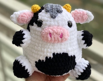 HANDMADE VELVET COW - Lolly Cow Crochet Amigurumi – Cute Soft Velvet Cow – 5,90 inches 15 cm