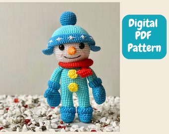 PATERN Crochet Snowman Snowy, Pattern, PDF, English, Christmas, Christmas toy, Santa toy
